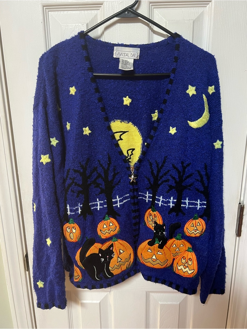 Vintage 90s Halloween Mandal Bay Cardigan